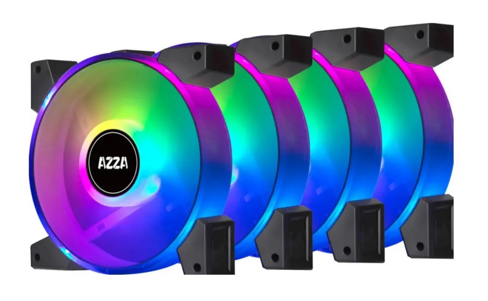 284aaf7f6b35bfeaceb8a202a8920ce2ecb3275c4bf84a2c3ce4685bfb654429.jpg Azza Hurricane II RGB 4 Pack | 120mm Case Fans - Afbeelding 1