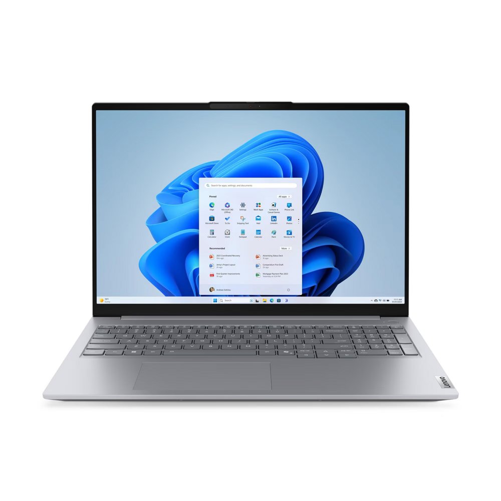 392cf828def5a8d31f71181a5fd2a6264a8ec906bebbc49813490b406e6cc48b-3.jpg Lenovo ThinkBook 16 G8 | 16" WUXGA IPS (1920x1200) | Intel Core Ultra 7 255H | 16GB DDR5 RAM | 512GB SSD | Windows 11 Professional - Afbeelding 1