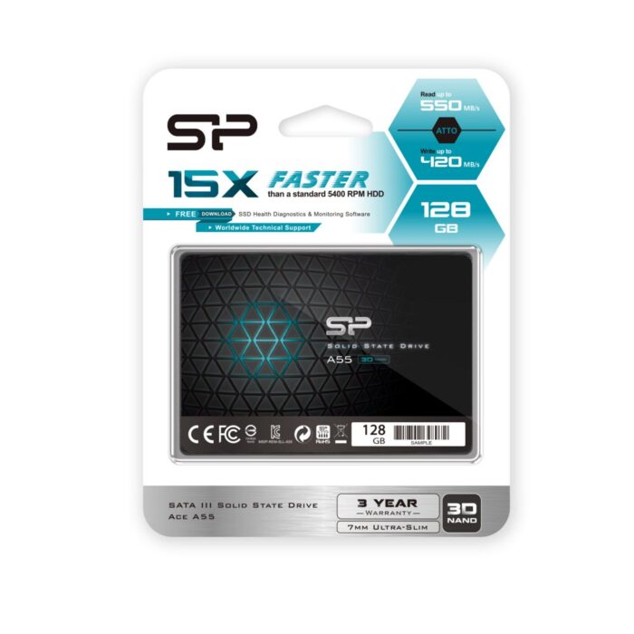 Silicon Power A55 | 128GB SATA SSD | 2.5'' | 460MB/s Lezen | 360MB/s Schrijven - Afbeelding 7