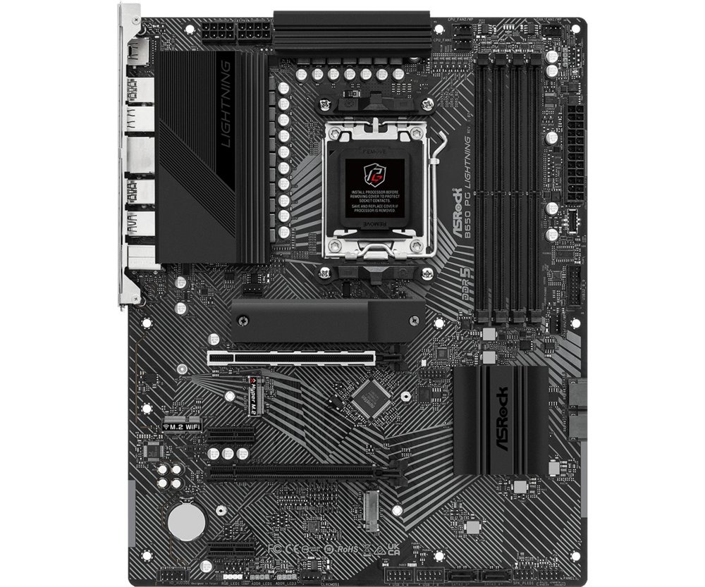 5ff684915c5861b7282d35819e4ec4c408e4c84929ce82cd011e642a5c5c465e.jpg Asrock B650 PG Lightning | Socket AM5 | AMD B650 | 4xDDR5 | ATX | Moederbord | RENEWED - Afbeelding 1