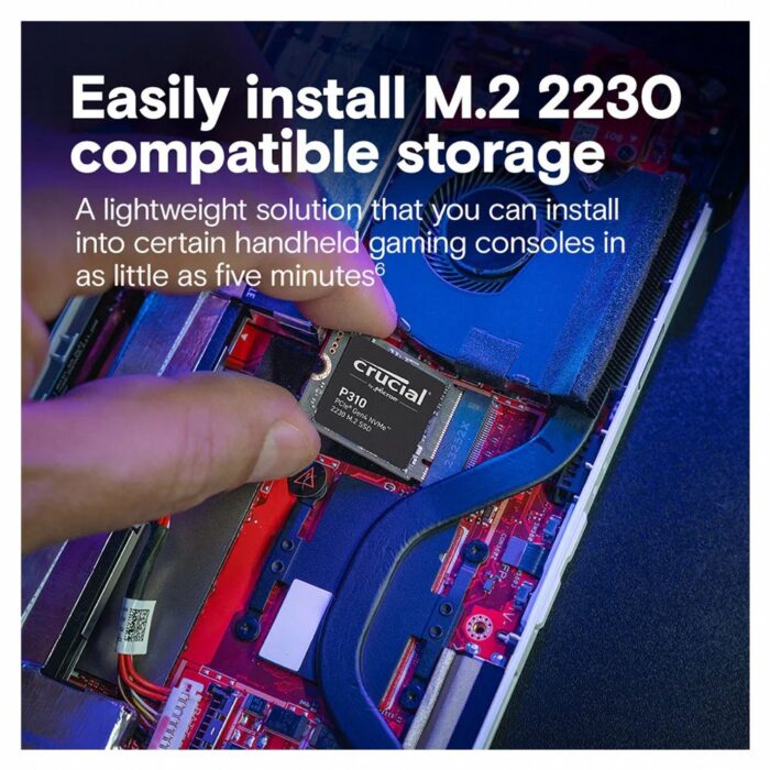 Crucial P310 | 1TB NVMe SSD | M.2 30mm | Gen4 | 7.100MB/s Lezen | 6.000MB/s Schrijven - Afbeelding 2
