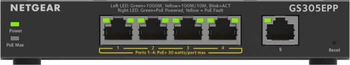 GS305EPP-100PES | 5-poorts Gigabit Smart Managed Plus PoE+ Switch | 120W PoE-vermogen | VLAN/QoS | Webbeheer - Afbeelding 3