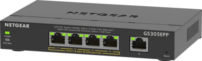 GS305EPP-100PES | 5-poorts Gigabit Smart Managed Plus PoE+ Switch | 120W PoE-vermogen | VLAN/QoS | Webbeheer - Afbeelding 4