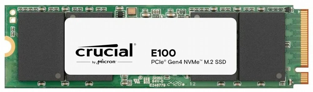 a4c1ea91fe7038643efffb6cd8946c423d3a1c7549a292a21db39bd955f681b1.jpg Crucial E100 | 1TB NVMe SSD | M.2 Gen4 | 5.000MB/s Lezen | 4.500MB/s Schrijven - Afbeelding 1