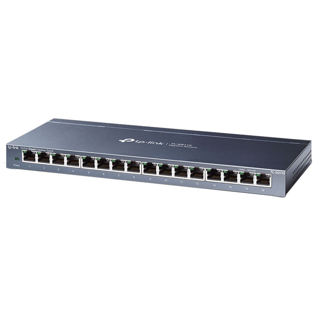 b03e247b0765ae4716946773ae1553c30dc0670c561a19beada8fa161240048f.jpg TL-SG116E | 16-poorts Gigabit Easy Smart Switch | QoS/VLAN/IGMP Snooping | Plug-and-play | Metalen behuizing - Afbeelding 1