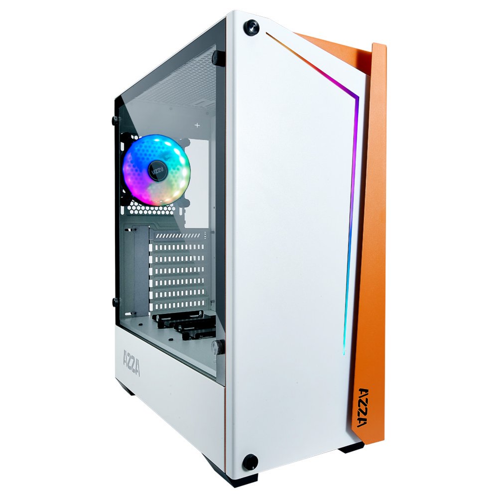 cc271ee97dad463d10368ff06a5c0050fb3e6f4946250b7c157a452263a9fa73.jpg Azza Apollo 430 RGB | Midi Tower Case | Wit - Afbeelding 1