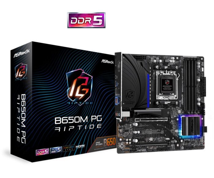 Asrock B650M PG Riptide | Socket AM5 | AMD B650 | 4xDDR5 | Micro-ATX | Moederbord | Renewed - Afbeelding 6